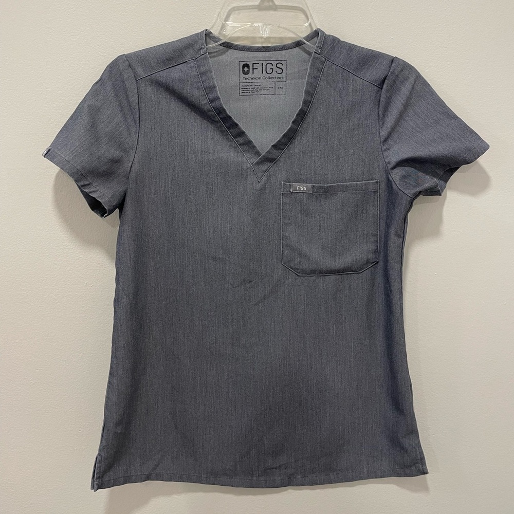 Figs Casma Scrub Top XXS Graphite GUC!